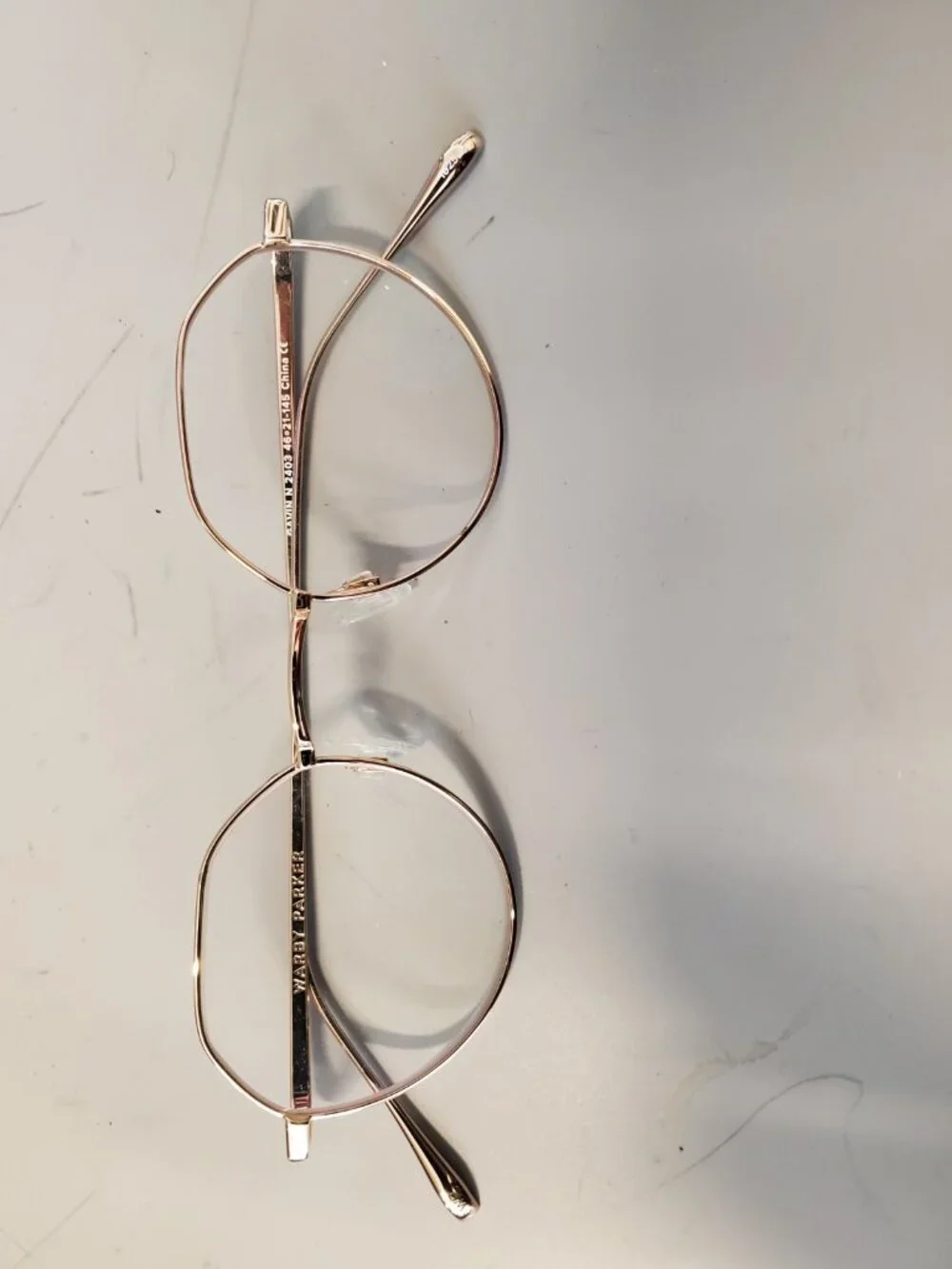 Warby Parker Gavin N 2403 Gold Eyeglasses Frame 46-21-145 Metal Eyewear 2 of 2